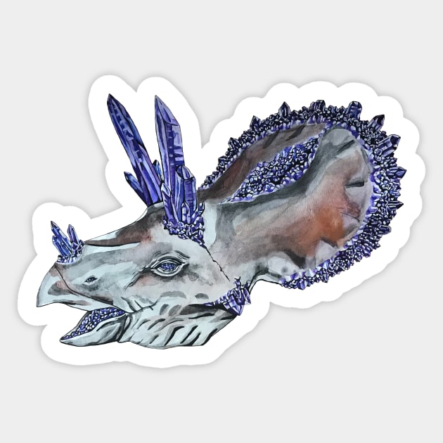 Triceratops Geode Sticker by RaLiz